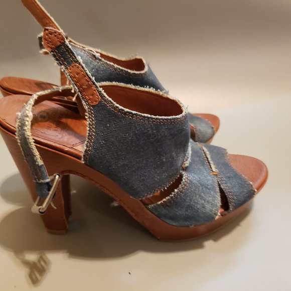 SOLD Lucky Brand Peggy Denim Heels 9 (bin 2) - Picture 3 of 7